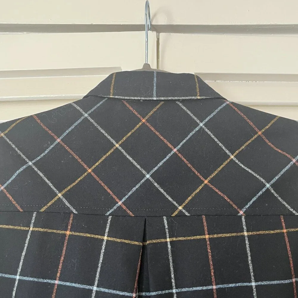 Pendleton buttondown XS black plaid women oversized flannel - Picture 8 of 11